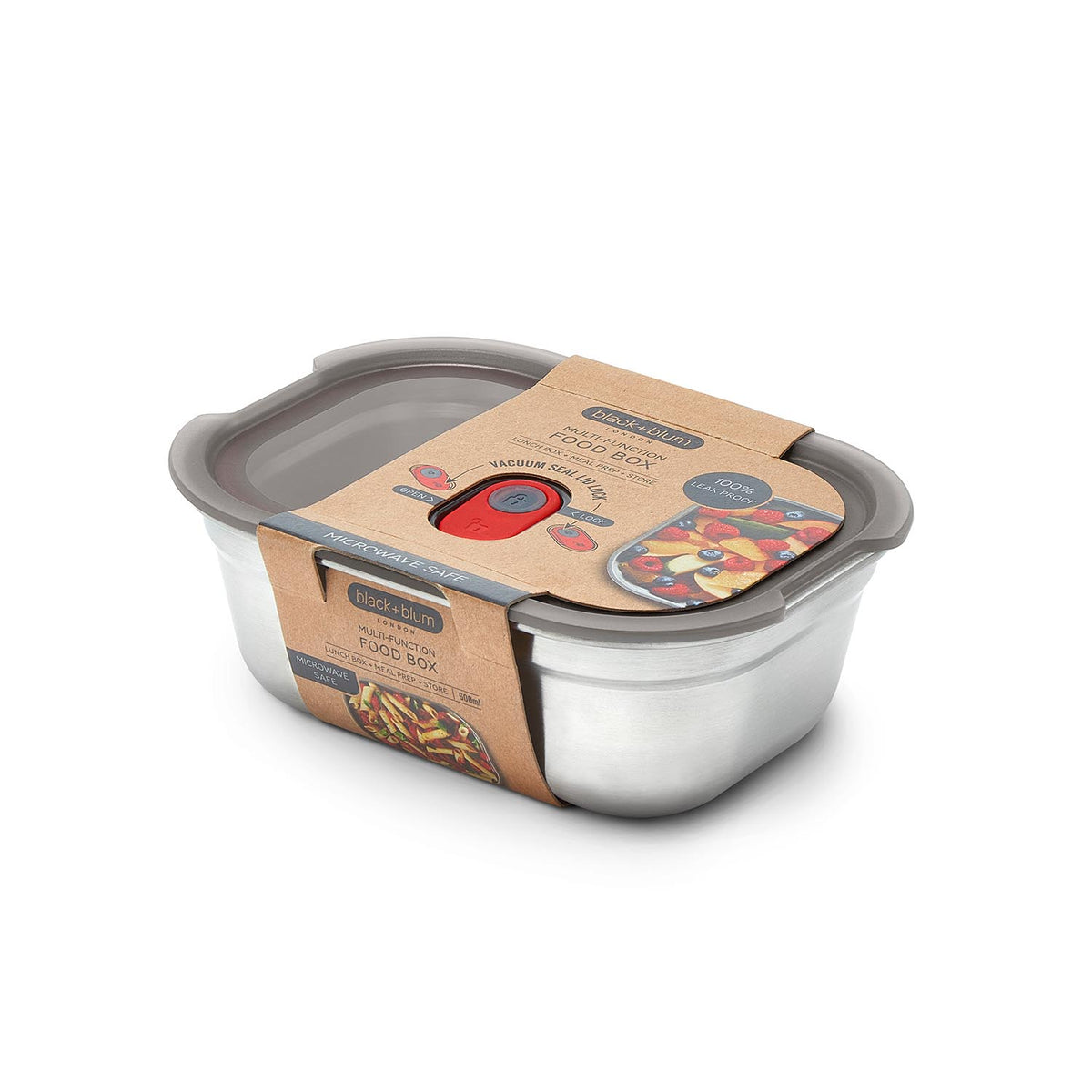 Multifunktionsbox aus Edelstahl, rechteckig, 600 ML - Lunchboxen - blickblum.com