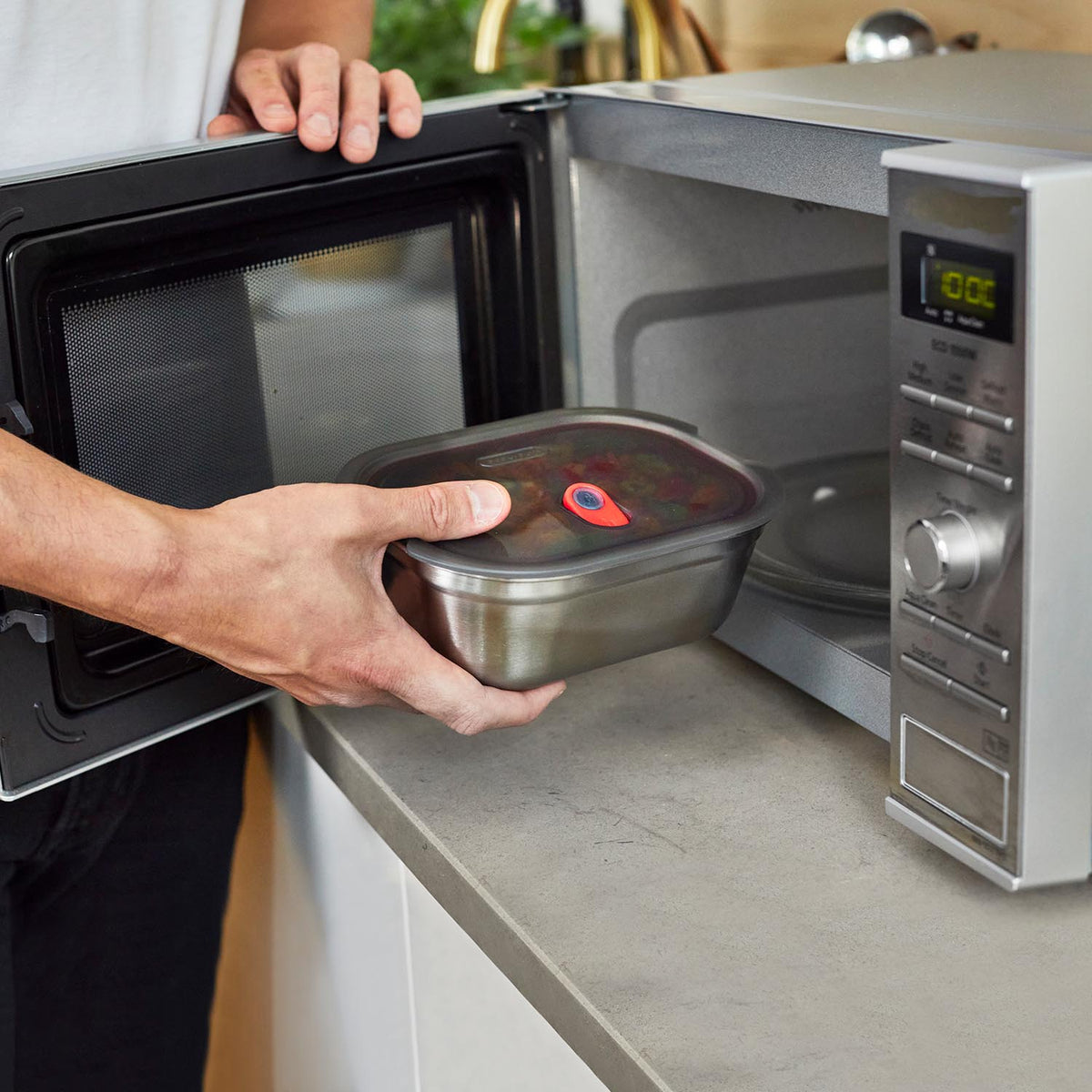 Multifunktionsbox aus Edelstahl, rechteckig, 600 ML - Lunchboxen - blickblum.com