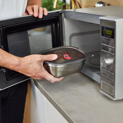 Multifunktionsbox aus Edelstahl, rechteckig, 600 ML - Lunchboxen - blickblum.com