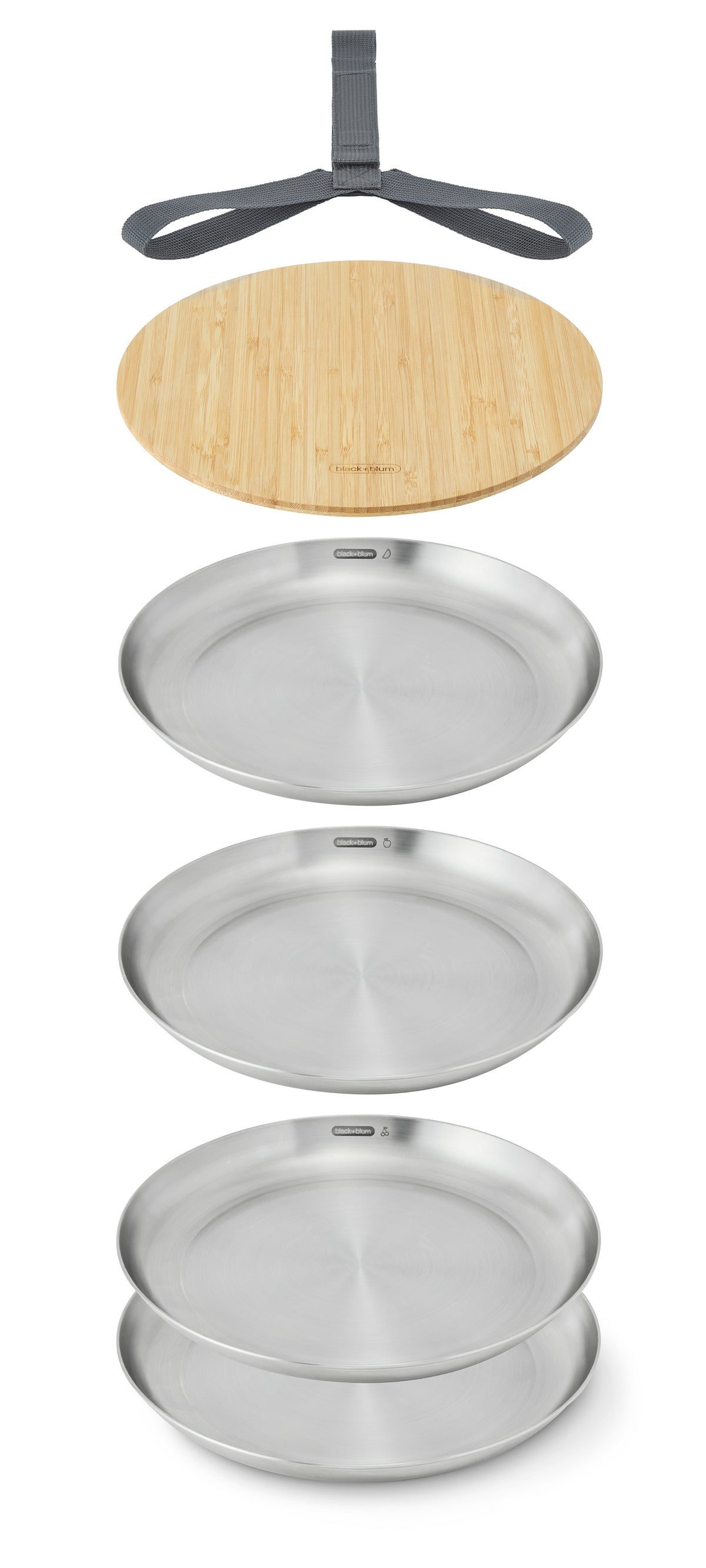 Picknick Teller Set aus Edelstahl, 4-tlg. -  - blickblum.com
