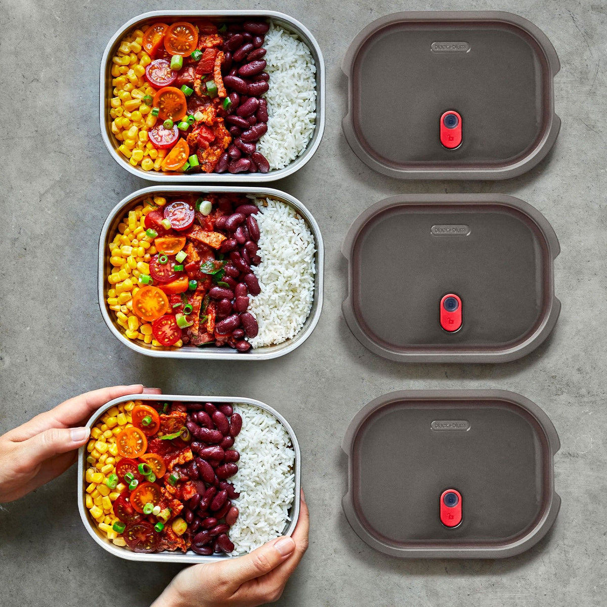 Multifunktionsbox aus Edelstahl, rechteckig, 600 ML - Lunchboxen - blickblum.com