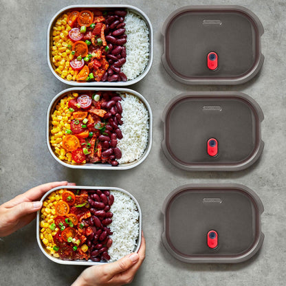 Multifunktionsbox aus Edelstahl, rechteckig, 600 ML - Lunchboxen - blickblum.com