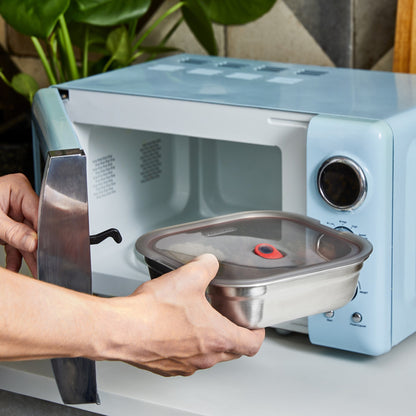 Multifunktionsbox aus Edelstahl, quadratisch, 1,1 L - Lunchboxen - blickblum.com