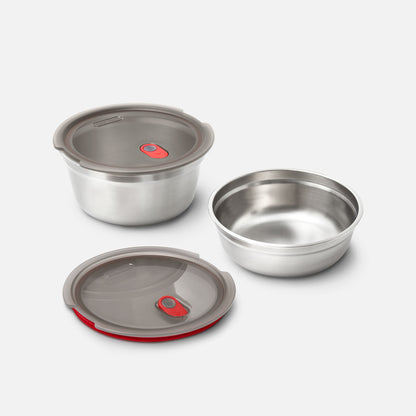 Multifunktionsbox aus Edelstahl, rund, 950 ML - Lunchboxen - blickblum.com