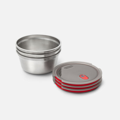 Multifunktionsbox aus Edelstahl, rund, 650 ML - Lunchboxen - blickblum.com