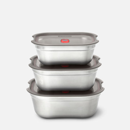 Multifunktions Frischhaltedose aus Edelstahl, 3er Set, 600 + 900 + 1200 ML - Lunchboxen - blickblum.com