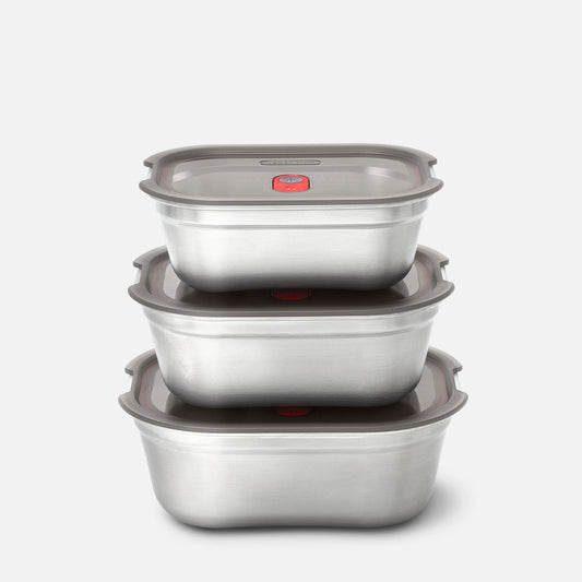 Multifunktions Frischhaltedose aus Edelstahl, 3er Set, 600 + 900 + 1200 ML - Lunchboxen - blickblum.com