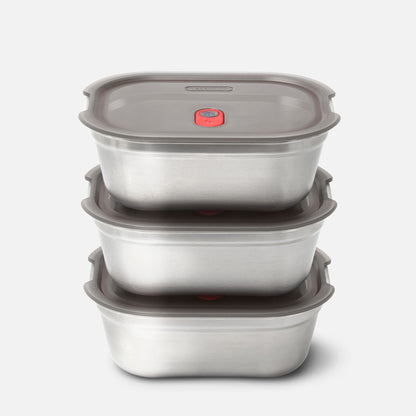 Multifunktionsbox aus Edelstahl, rechteckig, 1200 ML - Lunchboxen - blickblum.com