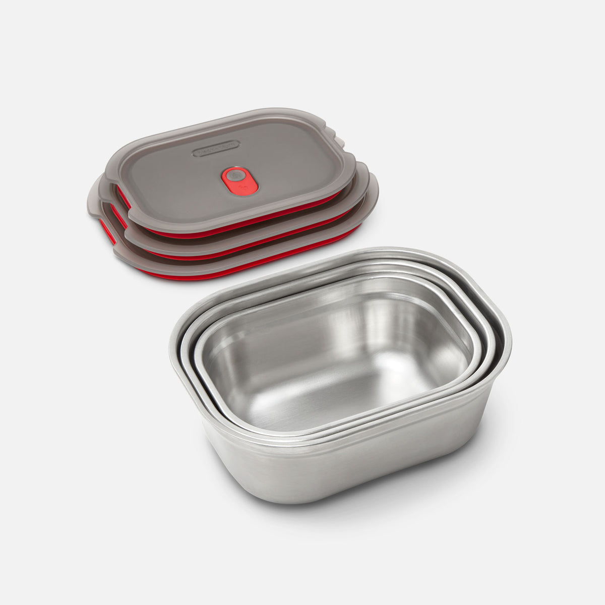 Multifunktionsboxen aus Edelstahl, rechteckig, 3er Set (600, 900, 1200 ML) - Lunchboxen - blickblum.com