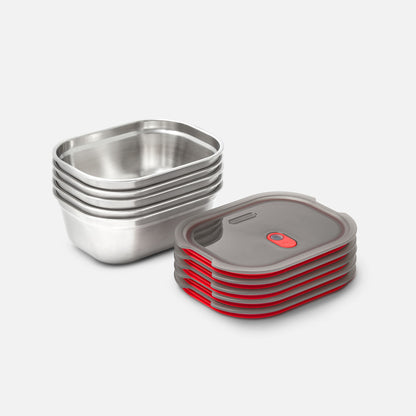 Multifunktionsbox aus Edelstahl, rechteckig, 1200 ML - Lunchboxen - blickblum.com