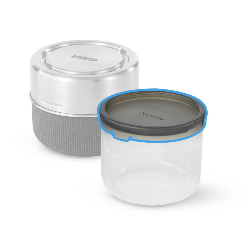 Replacement GLASS LUNCH POT LARGE - SILICONE LID 600 ml - Replacement Part - blickblum.com